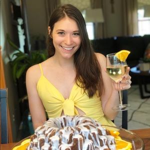 Yellow tie front button up dress